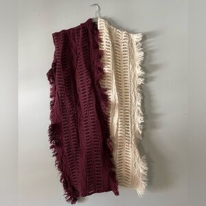 Cotton On Burgundy and Cream Infinity Scarf Bundle